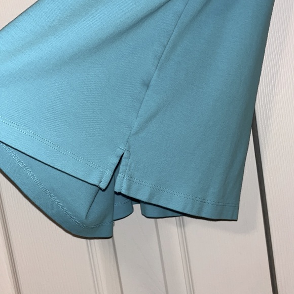 Talbots V Neck Tank Top Size Large Soft 100%Cotton Side Hip Slits - Picture 4 of 7